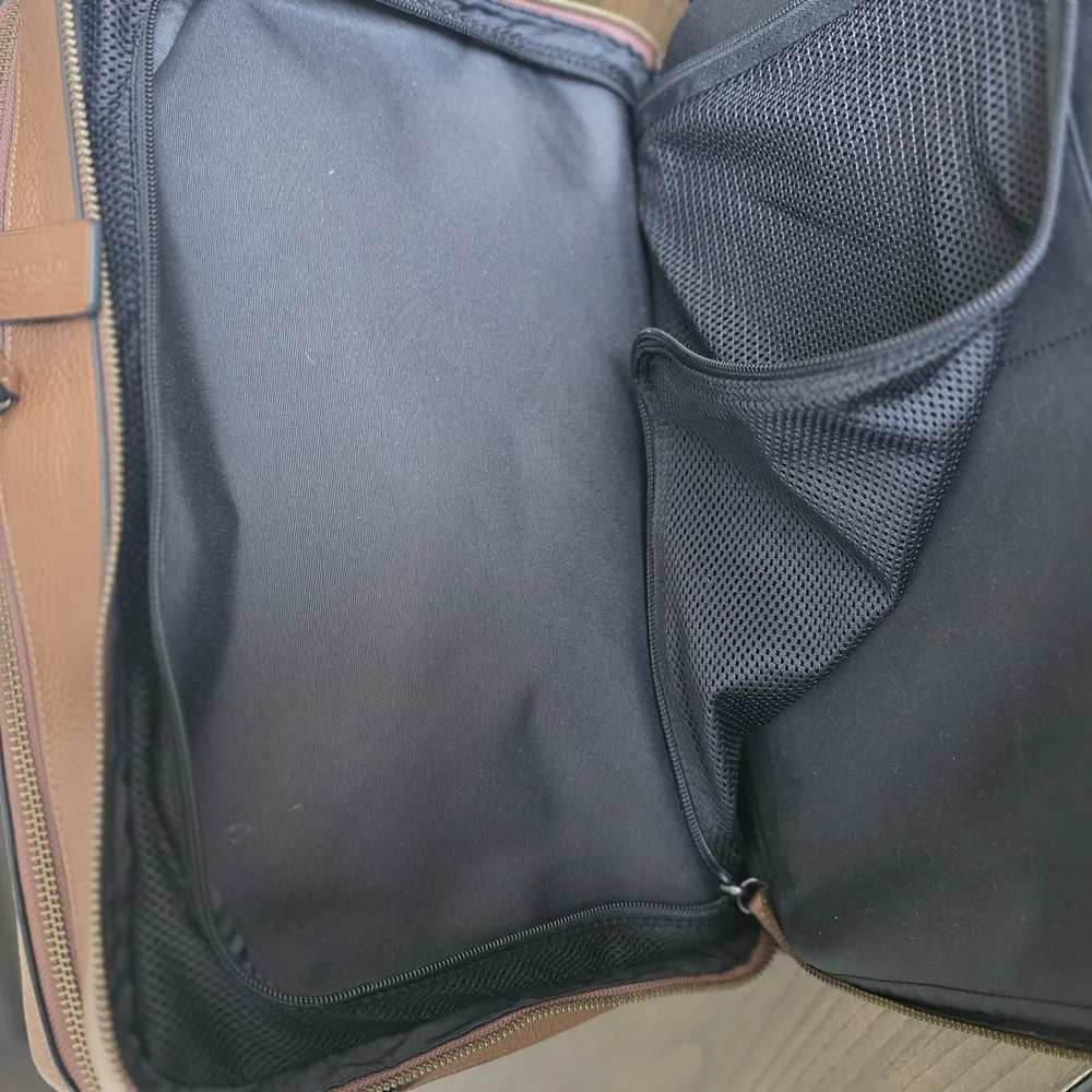 Coach Hamilton Brown And Black Leather Business Briefcase Bag With Strap - Picture 11 of 13